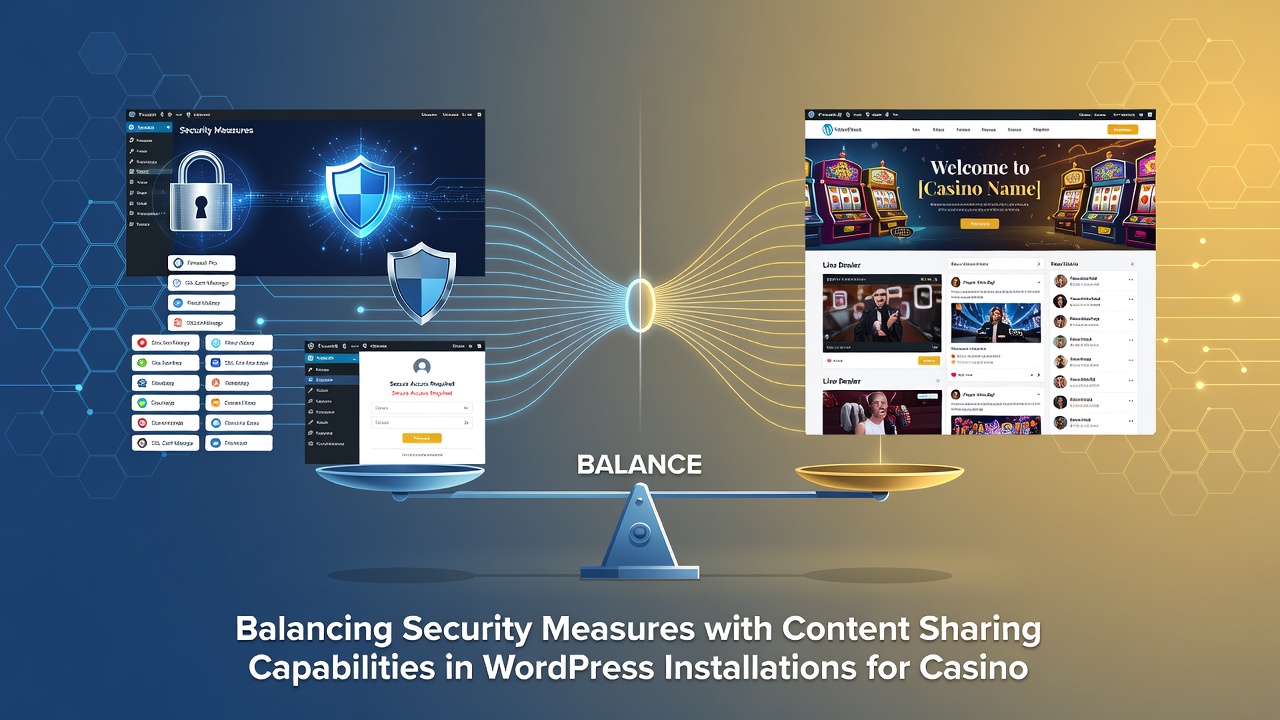 Secure content sharing workflow diagram illustrating filtered RSS and API connections in a casino affiliate WordPress setup