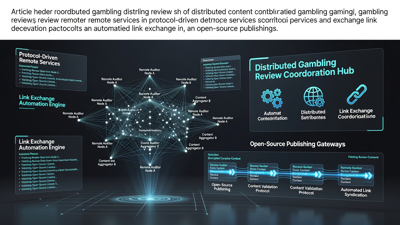 Diagram showing protocol connections between multiple open-source publishing nodes for gambling review coordination