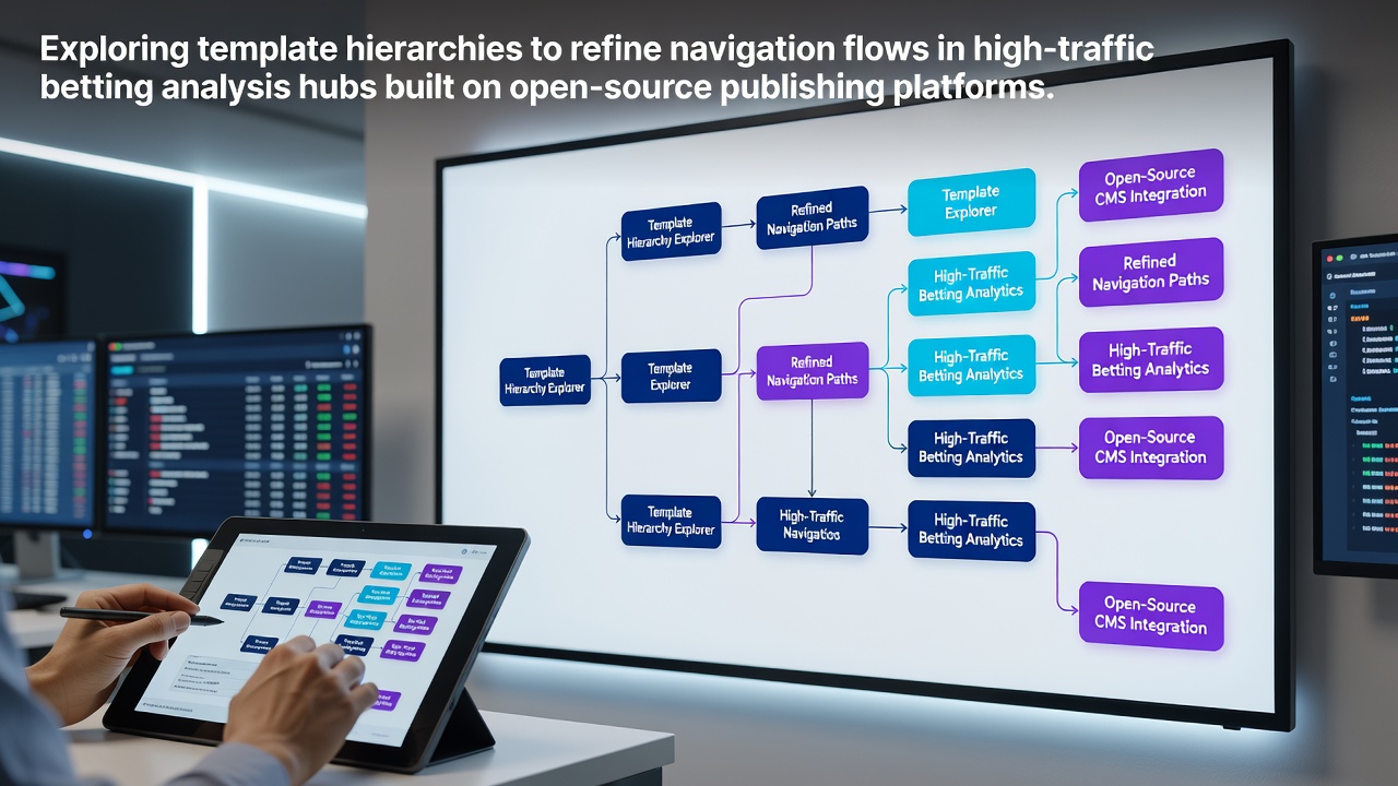 Diagram illustrating WordPress template hierarchy structure for navigation optimization in betting analysis sites