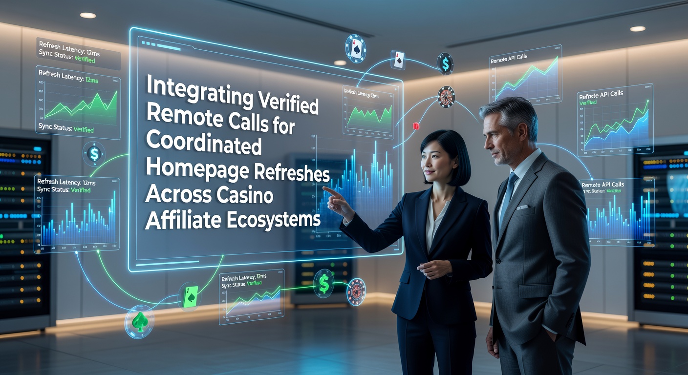 Network diagram showing verified remote calls coordinating homepage updates across multiple casino affiliate sites