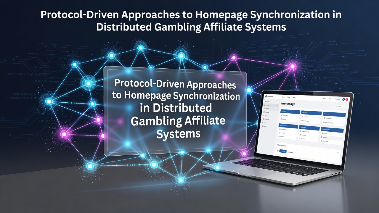 Diagram illustrating protocol layers for homepage synchronization across distributed gambling affiliate networks
